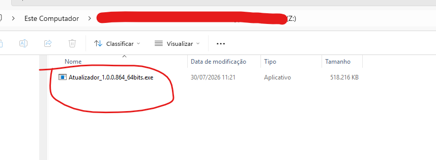 Link Pro - Atualização Automática - Mostrando Pasta de Compartilhamento