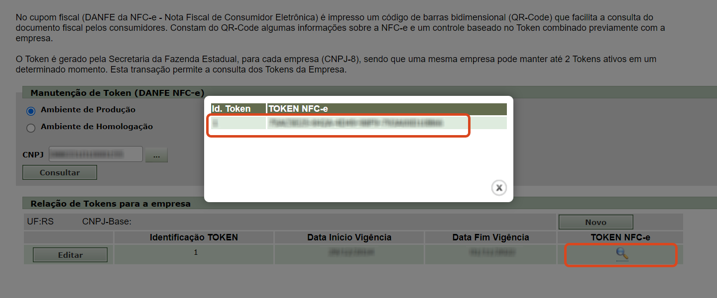 Portal e-CAC - Ambiente de Produção - Gerado novo Token para empresa